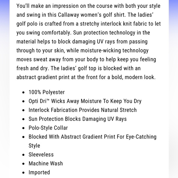 Callaway | NWT Size Large Blue Sea Star Abstract Gradient Print Block Golf Polo - Picture 3 of 14